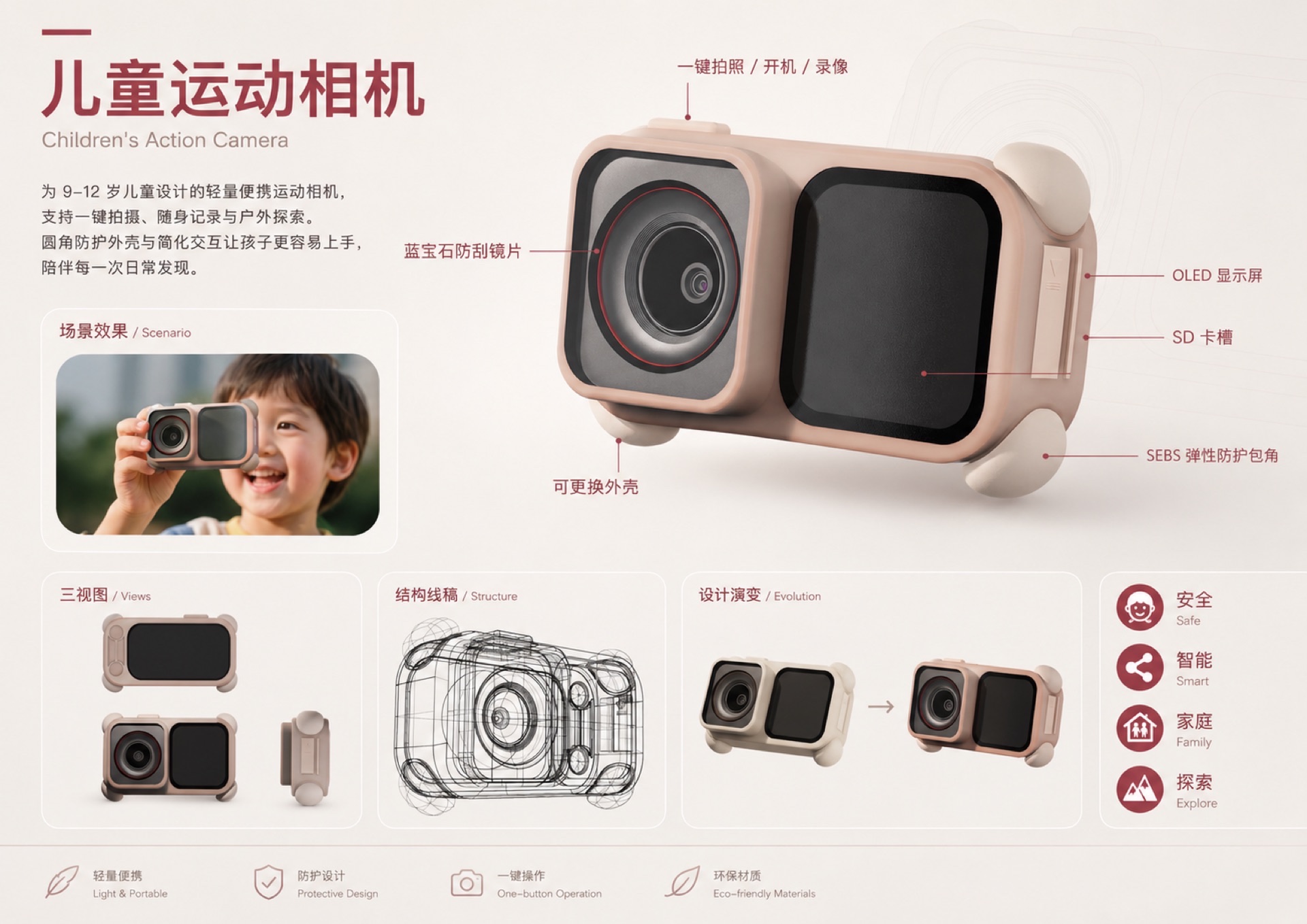 儿童握持相机的比例与姿态